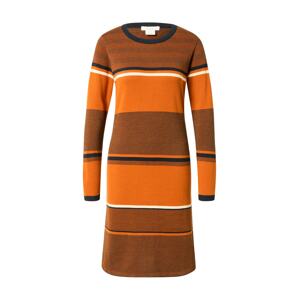 SKFK Pletené šaty 'DURNE'  oranžová / biela / tmavomodrá / oranžová melírovaná