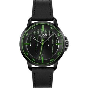 HUGO Analógové hodinky  čierna / zelená