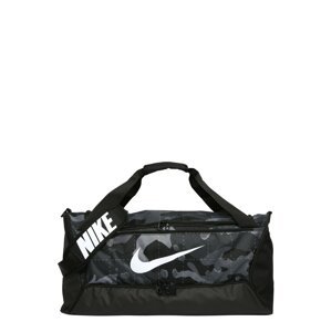 NIKE Športová taška 'Brasilia'  sivá / čierna / biela
