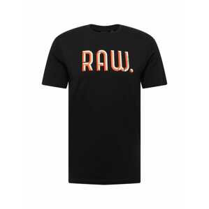 G-Star RAW Tričko  krémová / oranžovo červená / čierna