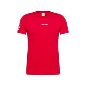 Superdry Funkčné tričko  červená / biela