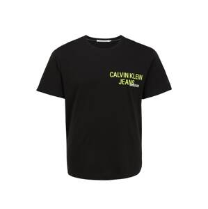 Calvin Klein Jeans Plus Tričko  neónovo žltá / čierna / biela