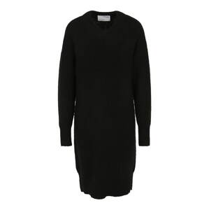 Selected Femme Tall Pletené šaty 'SLFSIF KHLOE LS KNIT DRESS O-NECK B TALL'  čierna