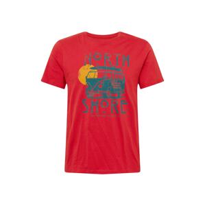 OVS T-Shirt  červená / modrosivá / oranžová