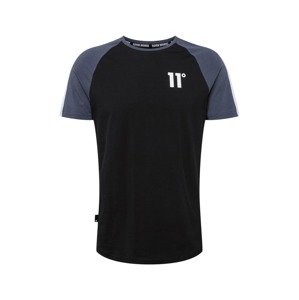 11 Degrees T-Shirt  čierna / tmavosivá / biela
