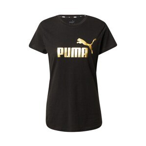 PUMA Funkčné tričko  čierna / zlatá