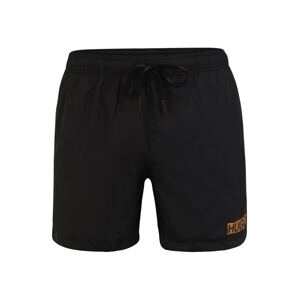 HUGO Plavecké šortky 'HAITI'  čierna / oranžová