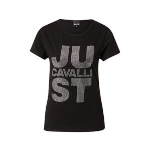 Just Cavalli T-Shirt  čierna / strieborná