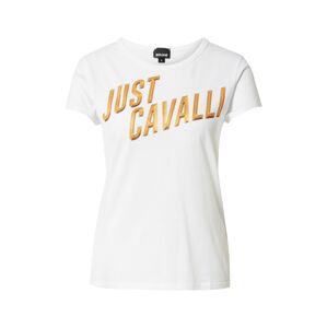Just Cavalli Tričko  biela / zlatá žltá