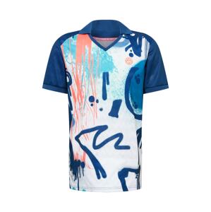 BIDI BADU Tričko 'Eren Tech'  biela / modrá / oranžová / svetlomodrá