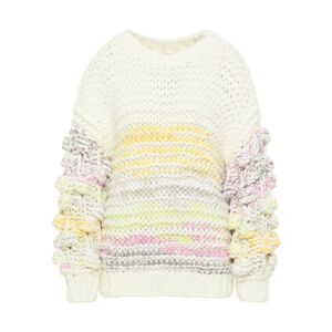 MYMO Oversize sveter  žltá / sivá / ružová / biela