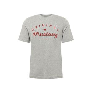 MUSTANG T-Shirt 'Alex'  sivá melírovaná / hrdzavo červená