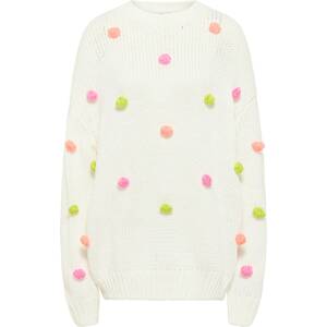 MYMO Oversize sveter  limetová / koralová / ružová / biela