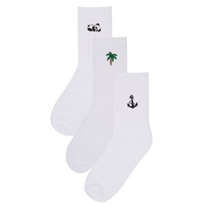 Mikon Ponožky  biela / zelená / hnedá / čierna