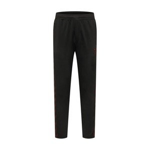Hummel Športové nohavice  čierna / tmavočervená