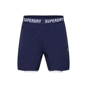 Superdry Športové nohavice  námornícka modrá / čierna / biela