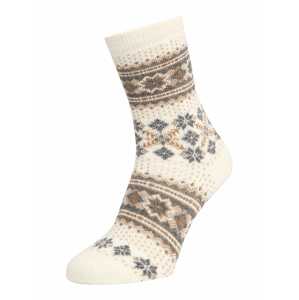 FALKE Ponožky 'Winter Holiday'  biela / sivá / svetlohnedá