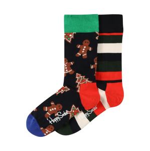 Happy Socks Ponožky 'Gingerbreat Cookies'  čierna / hnedá / biela / červená / zelená