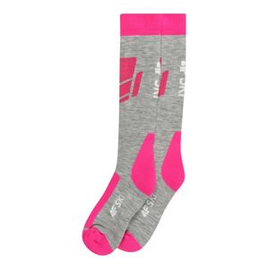 4F Športové ponožky  sivá melírovaná / ružová