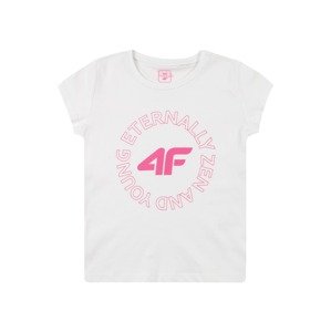 4F T-Shirt  biela / ružová