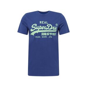 Superdry Tričko 'American Classic'  kráľovská modrá / pastelovo zelená