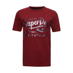 Superdry Tričko  striebornosivá / tmavočervená