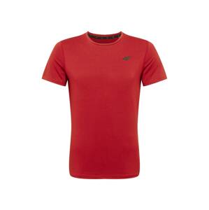 4F Funkčné tričko  červená melírovaná / čierna