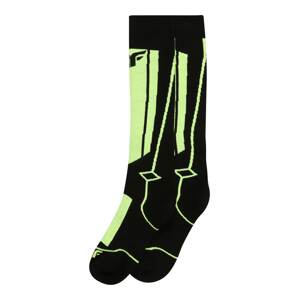 4F Športové ponožky  neónovo žltá / čierna