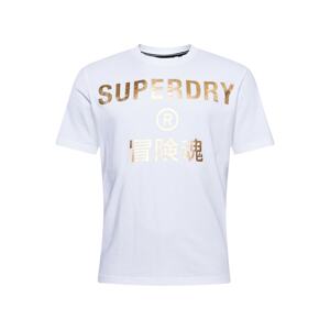 Superdry Tričko 'Independent'  biela / zlatá