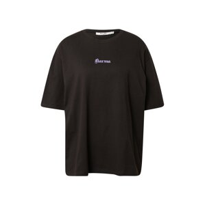 NA-KD Oversize tričko 'Karma'  čierna / levanduľová