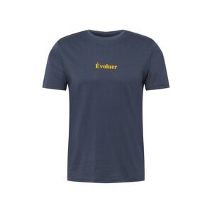 !Solid Tričko 'Valente'  námornícka modrá / žltá