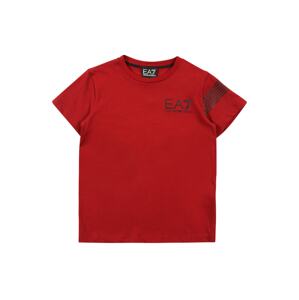 EA7 Emporio Armani Tričko  ohnivo červená / čierna