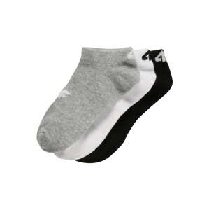4F Športové ponožky  biela / sivá / čierna