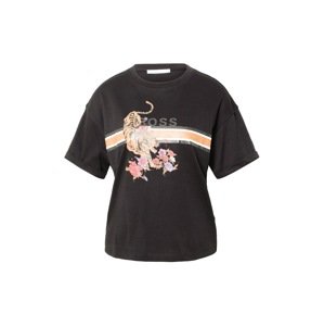 BOSS T-Shirt 'Evina'  čierna / béžová / fialová / rosé