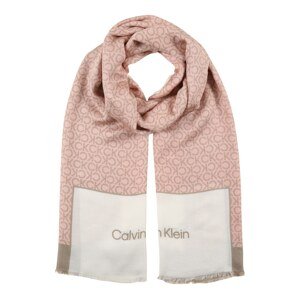 Calvin Klein Šál  béžová / hnedá / ružová