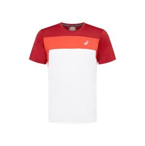 ASICS Funkčné tričko 'Race'  biela / tmavočervená / lososová