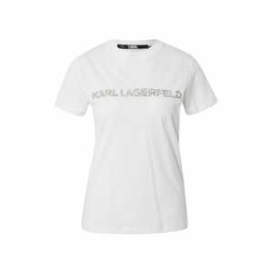 Karl Lagerfeld Tričko 'Kandy Krush'  strieborná / biela