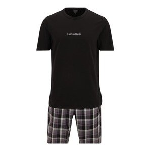Calvin Klein Underwear Krátke pyžamo  čierna / biela / farba lesného ovocia / sivá