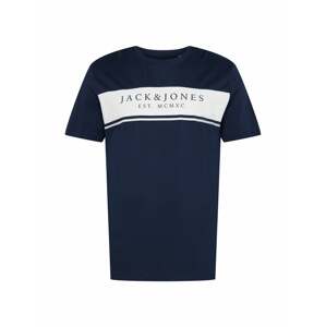 Jack & Jones Plus Tričko 'River'  biela / námornícka modrá
