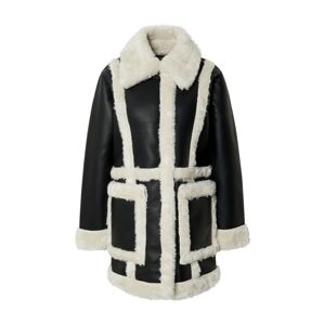 Abercrombie & Fitch Prechodný kabát  čierna / biela