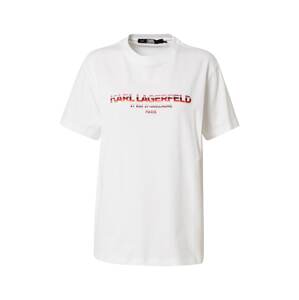 Karl Lagerfeld Tričko  biela / červená / svetloružová / burgundská