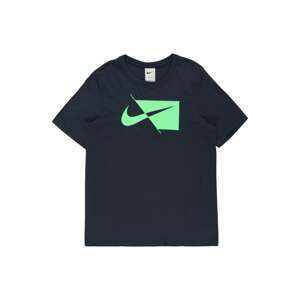 NIKE Funkčné tričko  námornícka modrá / zelená