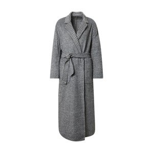 UNITED COLORS OF BENETTON Prechodný kabát  biela / sivá melírovaná / čierna