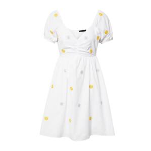 Trendyol Letné šaty  biela / svetlomodrá / žltá