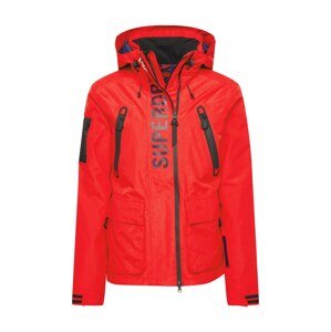 Superdry Snow Outdoorová bunda 'Ultimate Rescue'  čierna / biela / ohnivo červená