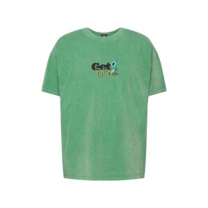 BDG Urban Outfitters Tričko 'GET OUTSIDE'  zelená / žltá / čierna / fialová / svetlozelená