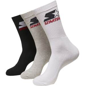 Starter Black Label Ponožky  svetlosivá / červená / čierna / biela