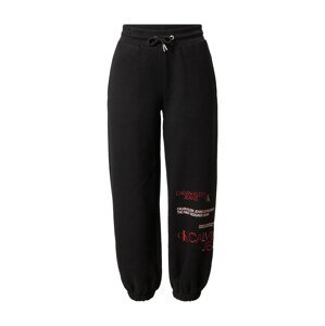 Calvin Klein Jeans Nohavice  čierna / červená / broskyňová
