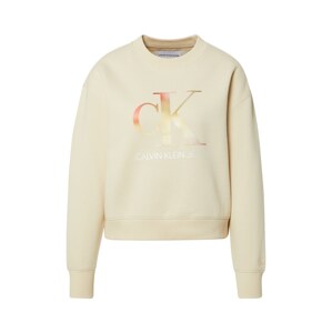 Calvin Klein Jeans Mikina  béžová / biela / koralová / žltá