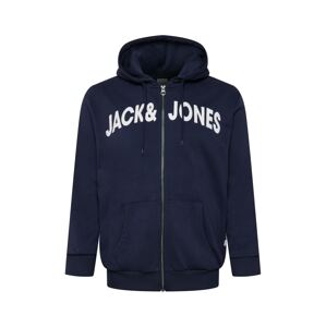 Jack & Jones Plus Tepláková bunda  námornícka modrá / biela